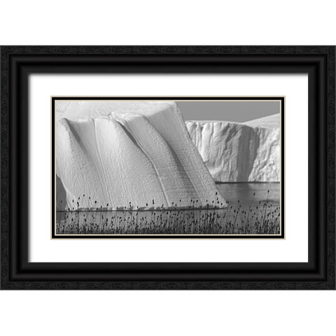 Icebergs of Sermermiut-Ilulissat-Greenland Black Ornate Wood Framed Art Print with Double Matting by Su, Keren