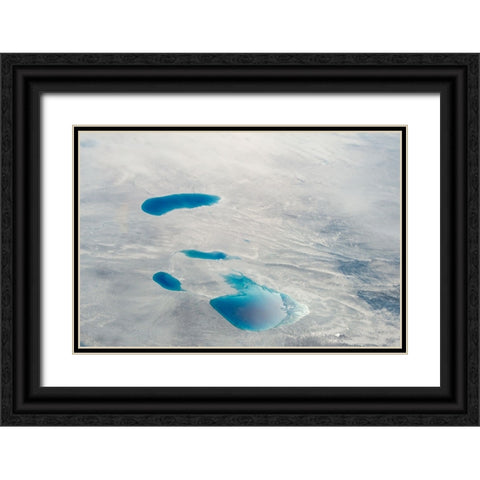 Aerial view of ice sheet-Greenland Black Ornate Wood Framed Art Print with Double Matting by Su, Keren