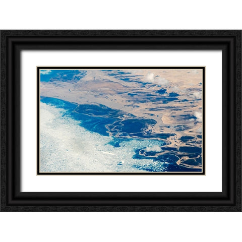 Aerial view of Greenland Black Ornate Wood Framed Art Print with Double Matting by Su, Keren