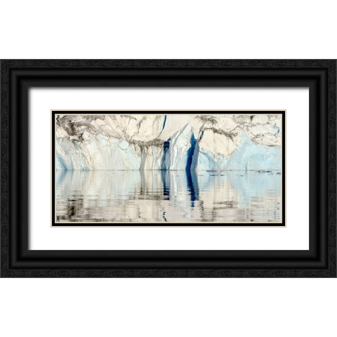 Glacier in the Sermiligaaq Fjord- Ammassalik- Danish Territory. Black Ornate Wood Framed Art Print with Double Matting by Zwick, Martin