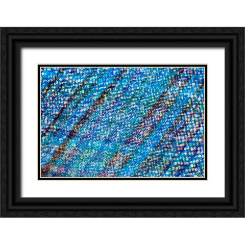Colorful fabric detail Black Ornate Wood Framed Art Print with Double Matting by Muench, Zandria