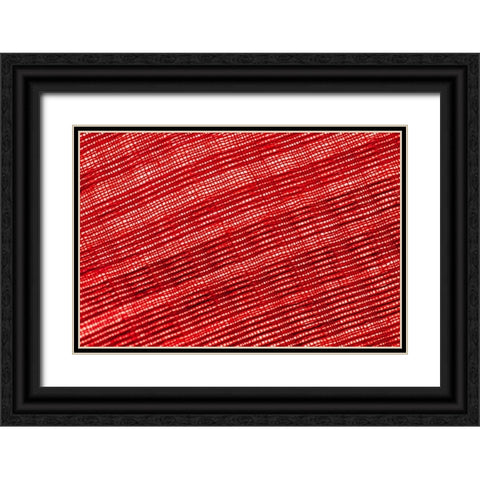 Colorful fabric detail Black Ornate Wood Framed Art Print with Double Matting by Muench, Zandria