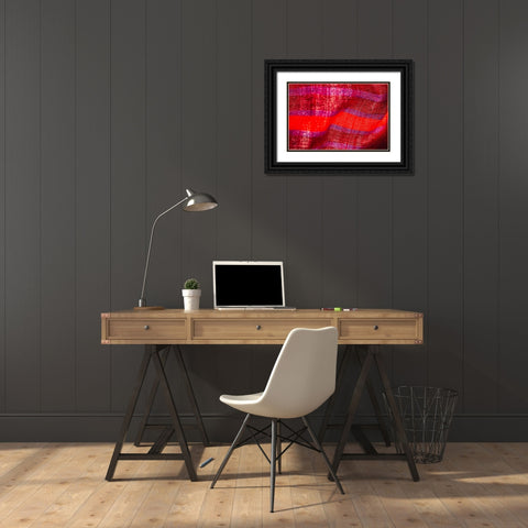 Colorful fabric detail Black Ornate Wood Framed Art Print with Double Matting by Muench, Zandria
