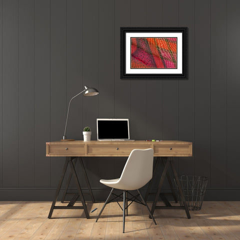 Colorful fabric detail Black Ornate Wood Framed Art Print with Double Matting by Muench, Zandria