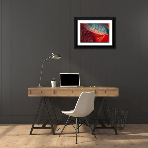 Colorful fabric detail Black Ornate Wood Framed Art Print with Double Matting by Muench, Zandria