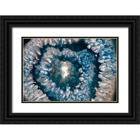 Sliced rock crystals Black Ornate Wood Framed Art Print with Double Matting by Muench, Zandria
