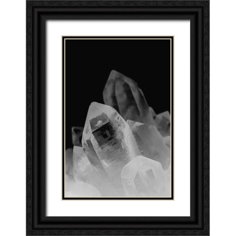 Quartz crystals Black Ornate Wood Framed Art Print with Double Matting by Muench, Zandria