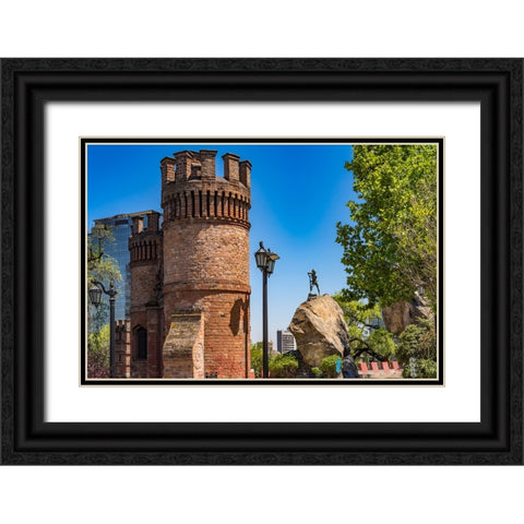 Castillo Hidalgo-Santiago-Chile-Castle created in 1816 Black Ornate Wood Framed Art Print with Double Matting by Perry, William