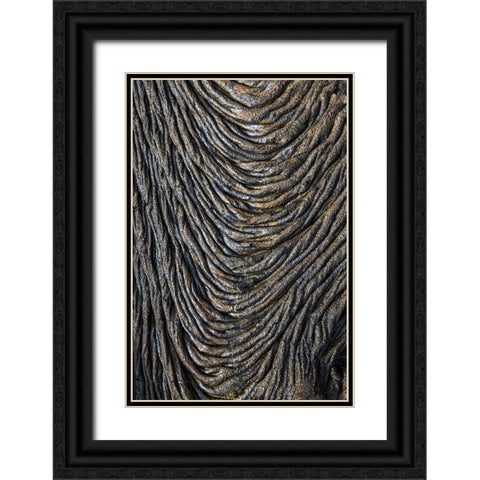 Recent Pahoehoe lava flow-Sullivan Bay-Santiago Island-Galapagos Islands-Ecuador Black Ornate Wood Framed Art Print with Double Matting by Jones, Adam