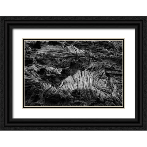 Recent Pahoehoe lava flow-Sullivan Bay-Santiago Island-Galapagos Islands-Ecuador Black Ornate Wood Framed Art Print with Double Matting by Jones, Adam