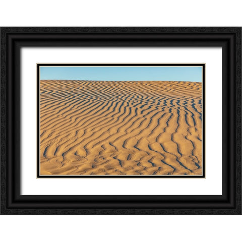 Guerrero Negro- Mulege- Baja California Sur- Mexico. Sand dunes at sunset along the western coast. Black Ornate Wood Framed Art Print with Double Matting by Wilson, Emily M.