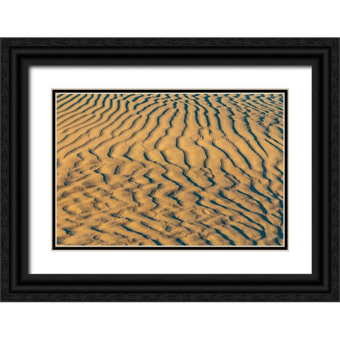 Guerrero Negro- Mulege- Baja California Sur- Mexico. Sand dunes at sunset along the western coast. Black Ornate Wood Framed Art Print with Double Matting by Wilson, Emily M.