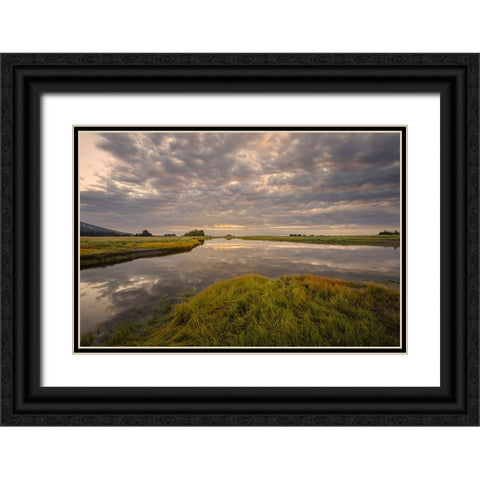 Sunrise on slough of Silver Salmon Creek-Lake Clark National Park and Preserve-Alaska Black Ornate Wood Framed Art Print with Double Matting by Jones, Adam
