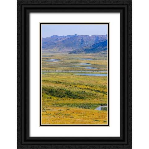 USA- Alaska- Gates of the Arctic National Park- Noatak River. Oxbow bends on the upper river. Black Ornate Wood Framed Art Print with Double Matting by Norrsell, Fredrik