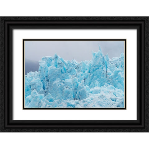 Alaska- Kenai Peninsula. Close-up of Aialik Glacier. Black Ornate Wood Framed Art Print with Double Matting by Muir, Janet