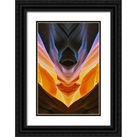 View of Antelope Canyon-Page-Arizona Black Ornate Wood Framed Art Print with Double Matting by Jones, Adam
