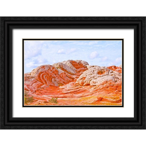 USA-Arizona-Vermilion Cliffs National Monument White Pocket Black Ornate Wood Framed Art Print with Double Matting by Friel, Bernard