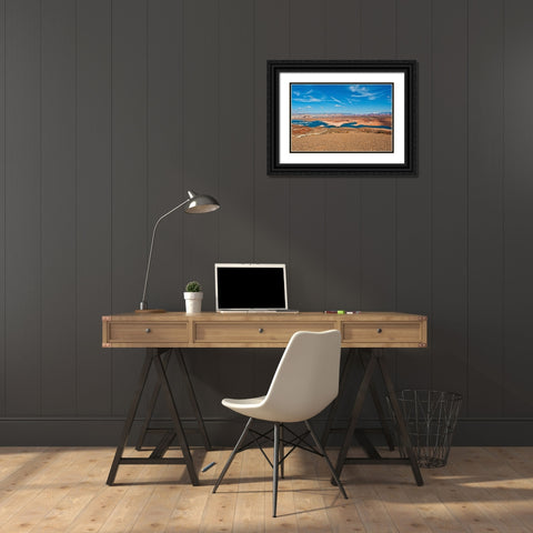 USA-Arizona-Page Glen Canyon National Recreation Area-Lake Powell with low water Black Ornate Wood Framed Art Print with Double Matting by Friel, Bernard
