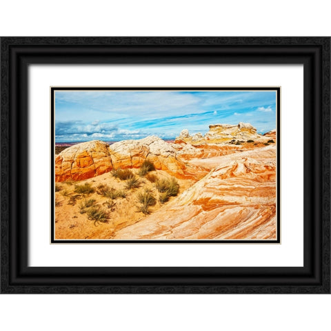 USA-Arizona-Vermilion Cliffs National Monument White Pocket Black Ornate Wood Framed Art Print with Double Matting by Friel, Bernard