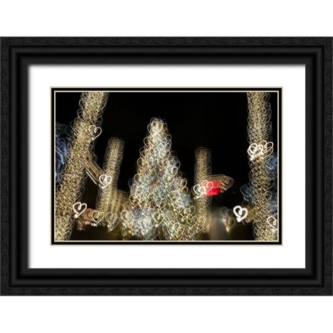 USA-Arizona-Buckeye-Abstract of Christmas tree at night Black Ornate Wood Framed Art Print with Double Matting by Jaynes Gallery