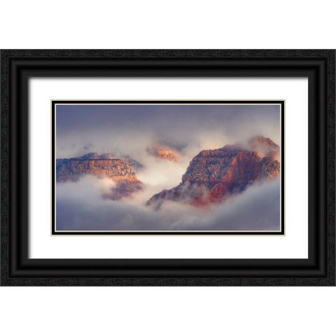 USA-Arizona-Grand Canyon-Foggy sunrise on canyon Black Ornate Wood Framed Art Print with Double Matting by Jaynes Gallery