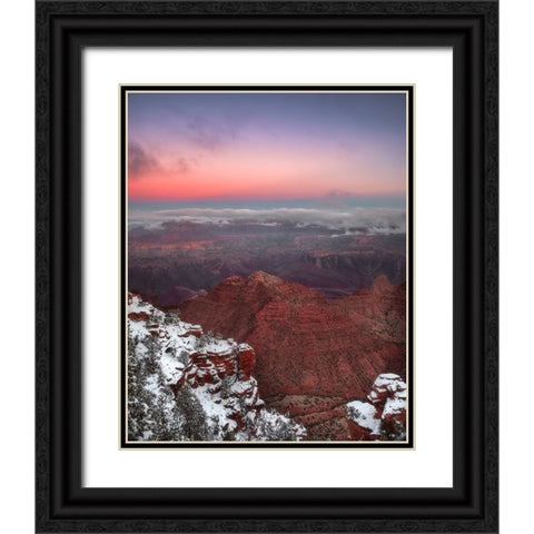 USA-Arizona-Grand Canyon-Winter sunrise on canyon Black Ornate Wood Framed Art Print with Double Matting by Jaynes Gallery