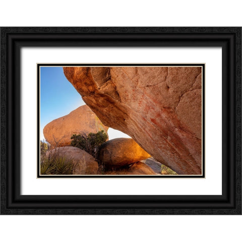 Native American pictographs at Council Rocks in the Dragoon Mountains in the Coronado National Fore Black Ornate Wood Framed Art Print with Double Matting by Haney, Chuck