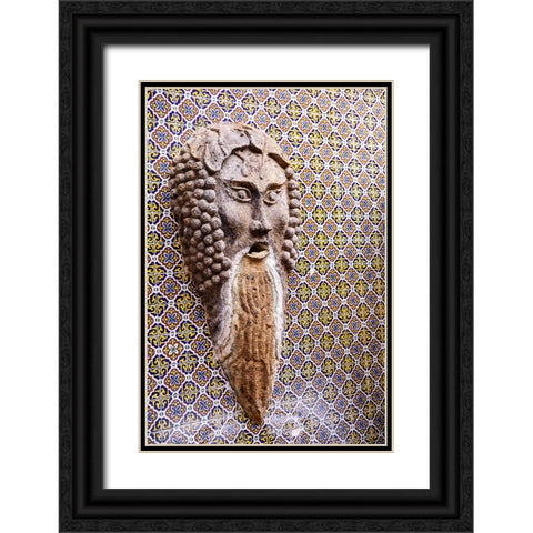 Arizona- USA. Stucco mask Black Ornate Wood Framed Art Print with Double Matting by Sienda, Jolly