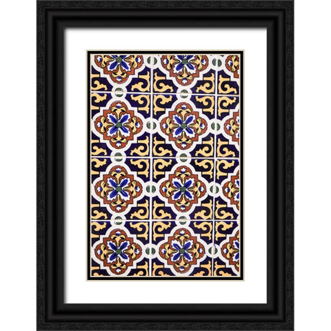Arizona- USA. Mediterranean painted tiles Black Ornate Wood Framed Art Print with Double Matting by Sienda, Jolly
