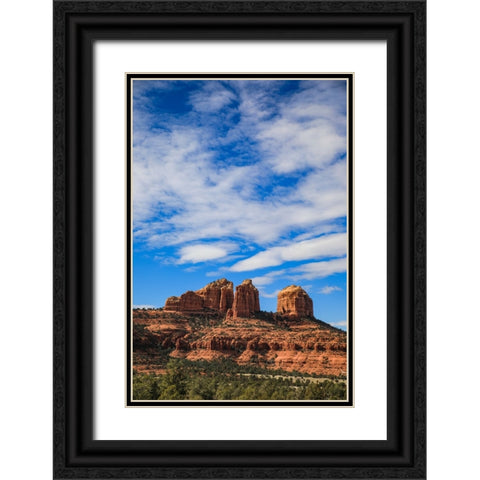 Sedona- Arizona- USA. Cathedral Rock- red rock formations Black Ornate Wood Framed Art Print with Double Matting by Sienda, Jolly