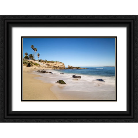 USA-California-La Jolla Quiet morning at La Jolla Cove Black Ornate Wood Framed Art Print with Double Matting by Collins, Ann
