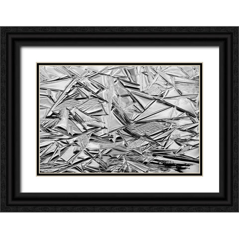 USA-California-Yosemite National Park Winter ice patterns on the Merced River Black Ornate Wood Framed Art Print with Double Matting by Collins, Ann