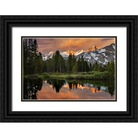Alpine tarn-Tuolumne Meadows sunrise-Yosemite National Park-California Black Ornate Wood Framed Art Print with Double Matting by Jones, Adam