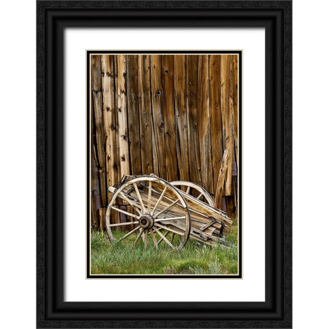 Abandoned wooden wagon-Bodie State Historic Park-California Black Ornate Wood Framed Art Print with Double Matting by Jones, Adam