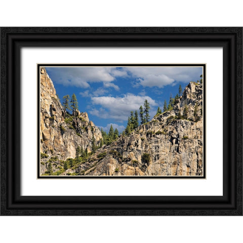 Granite valley walls-Yosemite National Park-California Black Ornate Wood Framed Art Print with Double Matting by Jones, Adam