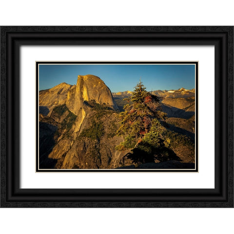 View of Half Dome from Glacier Point at sunset-Yosemite National Park-California Black Ornate Wood Framed Art Print with Double Matting by Jones, Adam