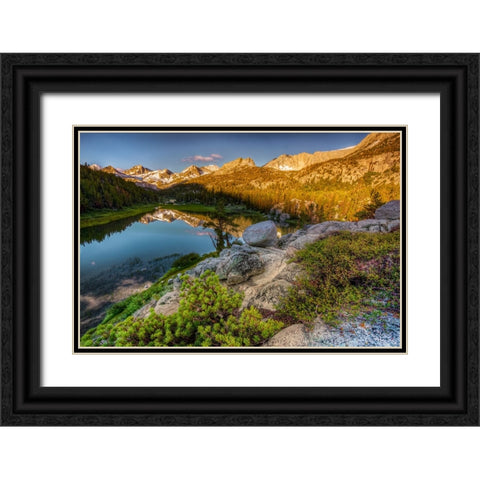 Alpine tarn-Tuolumne Meadows sunrise-Yosemite National Park-California Black Ornate Wood Framed Art Print with Double Matting by Jones, Adam