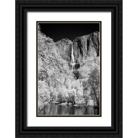Infrared of Yosemite Falls-Yosemite National Park-California Black Ornate Wood Framed Art Print with Double Matting by Jones, Adam