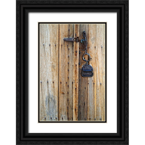 Usa-California Old latch and bolt-ghost town of Bodie Black Ornate Wood Framed Art Print with Double Matting by Sederquist, Betty
