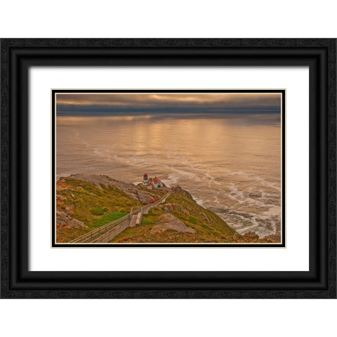 Usa-California Point Reyes Light Black Ornate Wood Framed Art Print with Double Matting by Sederquist, Betty
