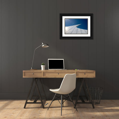 Graceful Sundial Bridge spanning the Sacramento River in Redding. Black Ornate Wood Framed Art Print with Double Matting by Sederquist, Betty