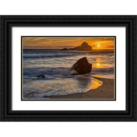 Pfeiffer Beach-Big Sur-California Black Ornate Wood Framed Art Print with Double Matting by Ford, John