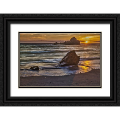 Pfeiffer Beach-Big Sur-California Black Ornate Wood Framed Art Print with Double Matting by Ford, John