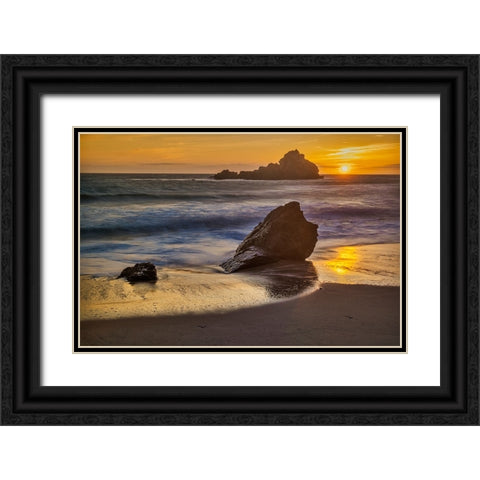 Pfeiffer Beach-Big Sur-California Black Ornate Wood Framed Art Print with Double Matting by Ford, John
