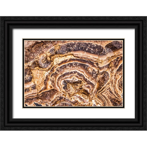 Marble Abstract-Titus Canyon-Death Valley Black Ornate Wood Framed Art Print with Double Matting by Ford, John
