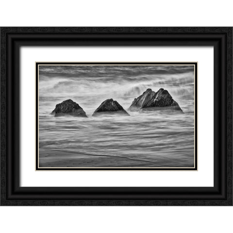 Garapata Beach-Carmel by the Sea-California Black Ornate Wood Framed Art Print with Double Matting by Ford, John