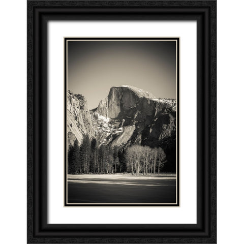 Afternoon light on Half Dome in winter-Yosemite National Park-California-USA Black Ornate Wood Framed Art Print with Double Matting by Bishop, Russ