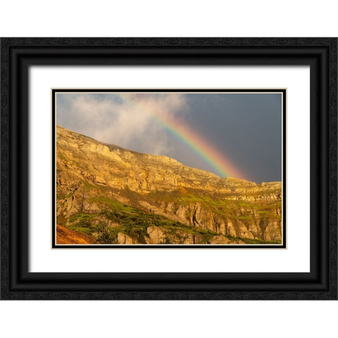 USA-Colorado Rainbow over mountain Black Ornate Wood Framed Art Print with Double Matting by Jaynes Gallery