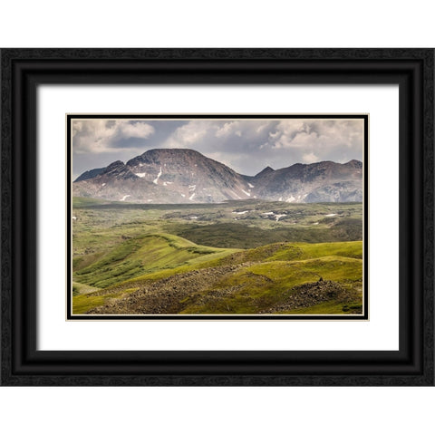 USA-Colorado-Weminuche Wilderness Mountain and valley landscape Black Ornate Wood Framed Art Print with Double Matting by Jaynes Gallery
