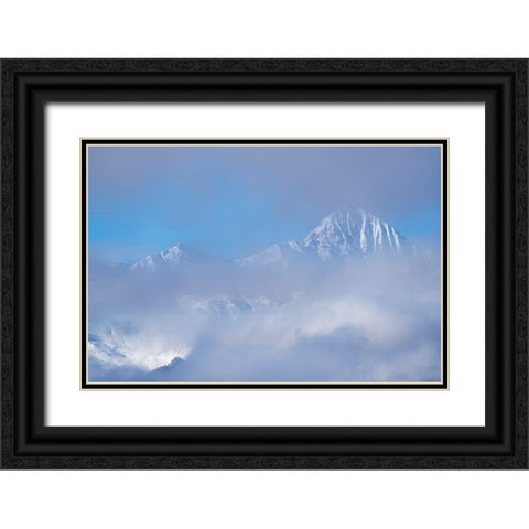 USA-Colorado-Uncompahgre National Forest Autumn sunrise on foggy Wilson Peak Black Ornate Wood Framed Art Print with Double Matting by Jaynes Gallery